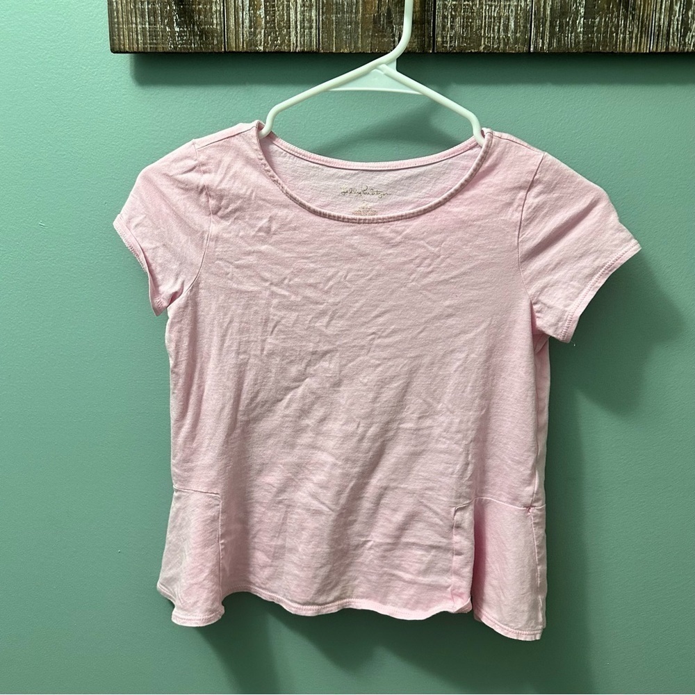 Lilly Pulitzer pink short sleeve shirt girls large 8-10